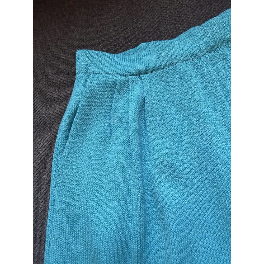 St. John Size 4 Knit 2pc Pant Suit Set Turquoise blue Jacket and Trousers - Picture 15 of 16